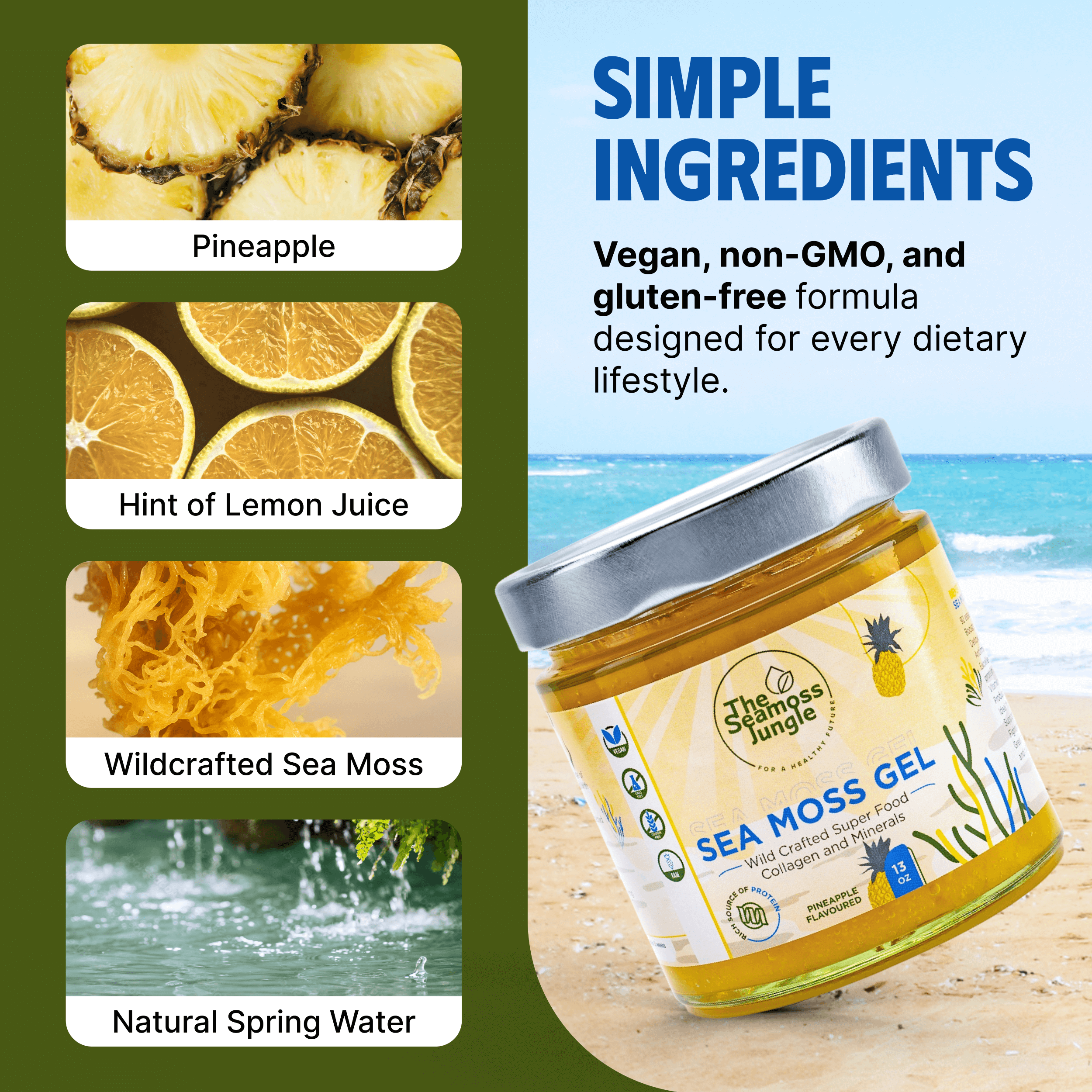 Sea Moss Gel – Ananas - 395 ml