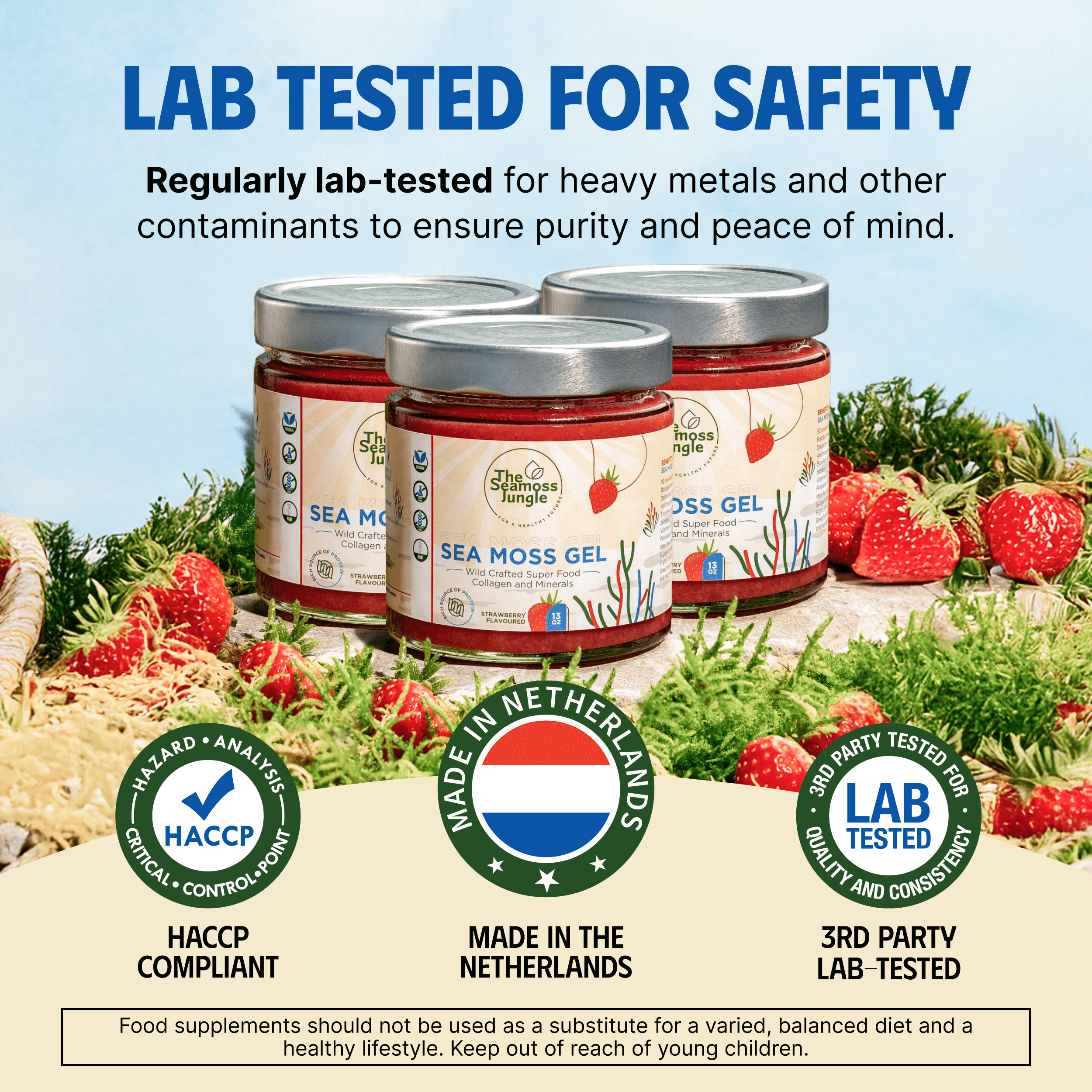 Sea Moss Gel – Fraise - 395 ml