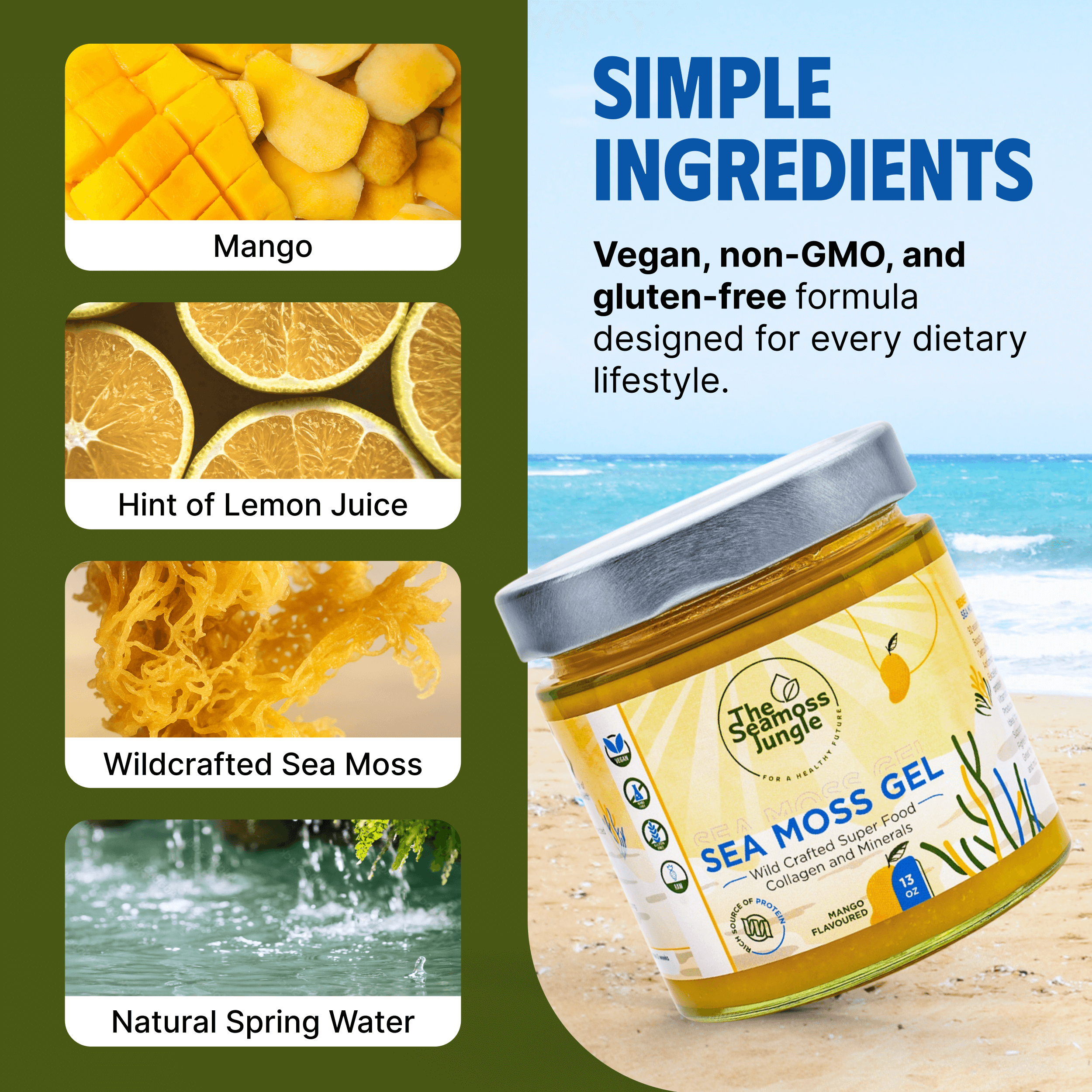 Sea Moss Gel – Mangue - 395 ml